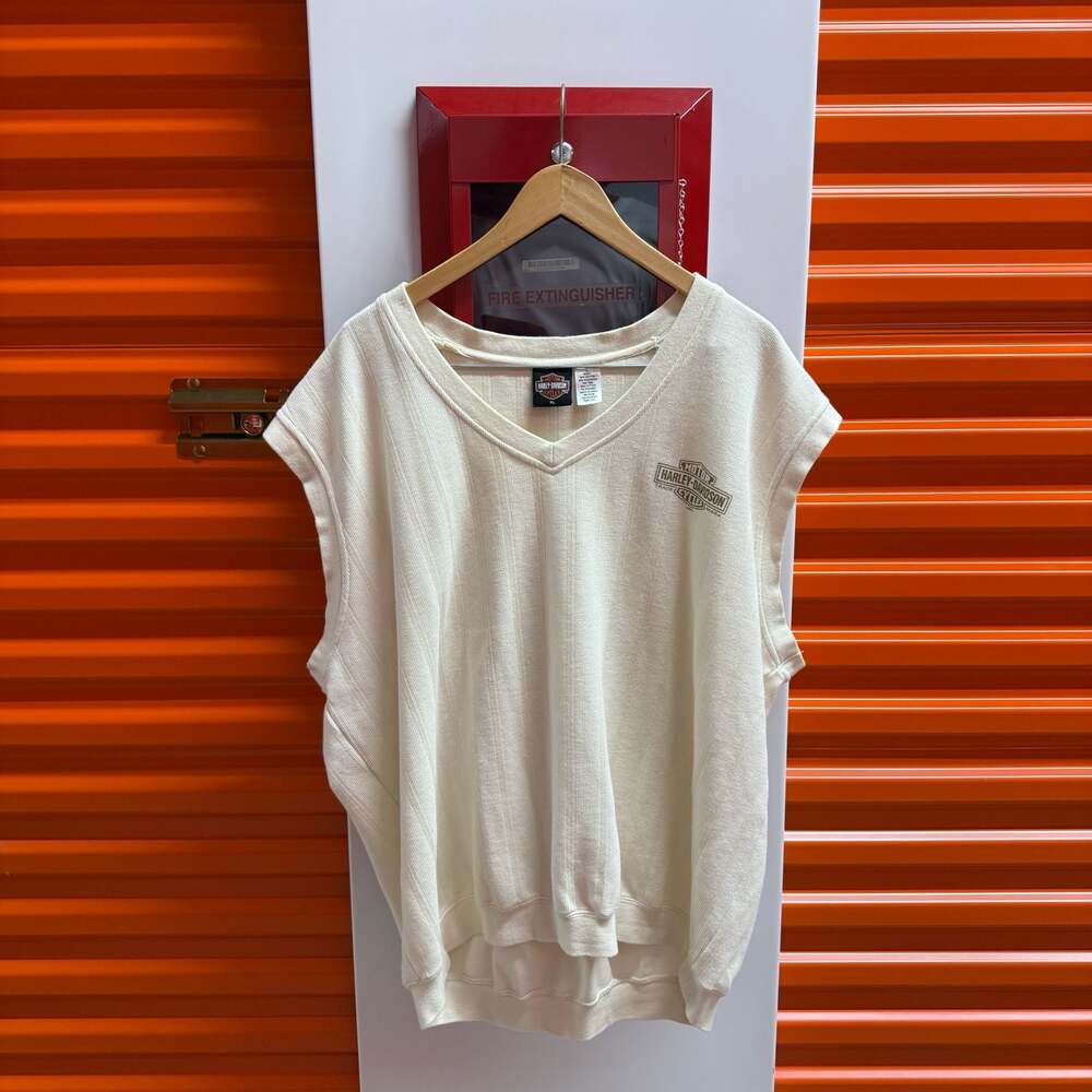 Harley-Davidson Rocklin California Waffle Knit V-Neck Sweater Vest XL